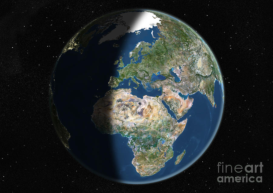 Globe Centered On Europe & Africa #1 Photograph by Planet Observer