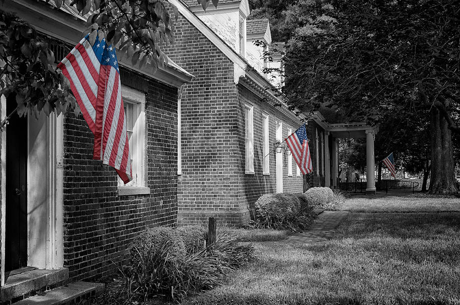 Gloucester Courthouse Circle Stars and Stripes Photograph by Mark Summerfield