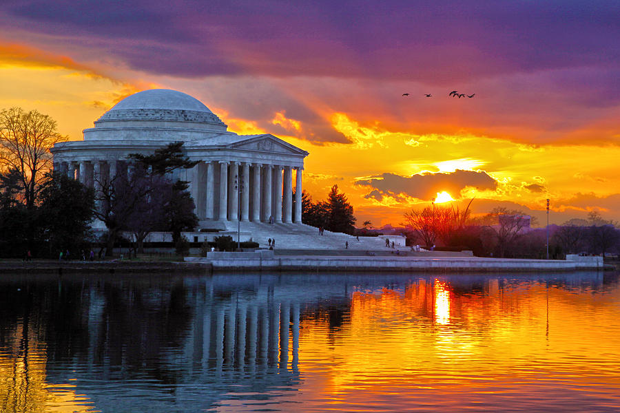 Jefferson Memorial Photograph - Glow #1 by Mitch Cat