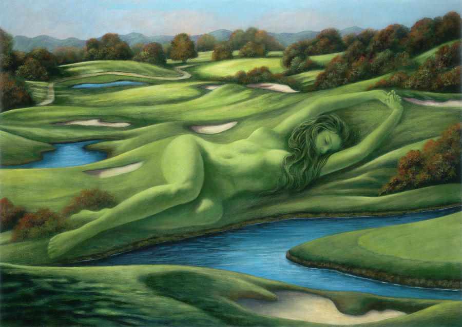 Golf Painting - Goddess of the Greens by Glenda Stevens