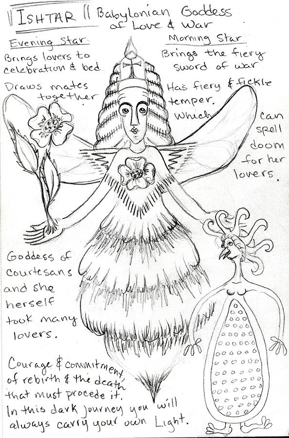 Goddess Sketch 25 #1 Drawing by Suzan  Sommers