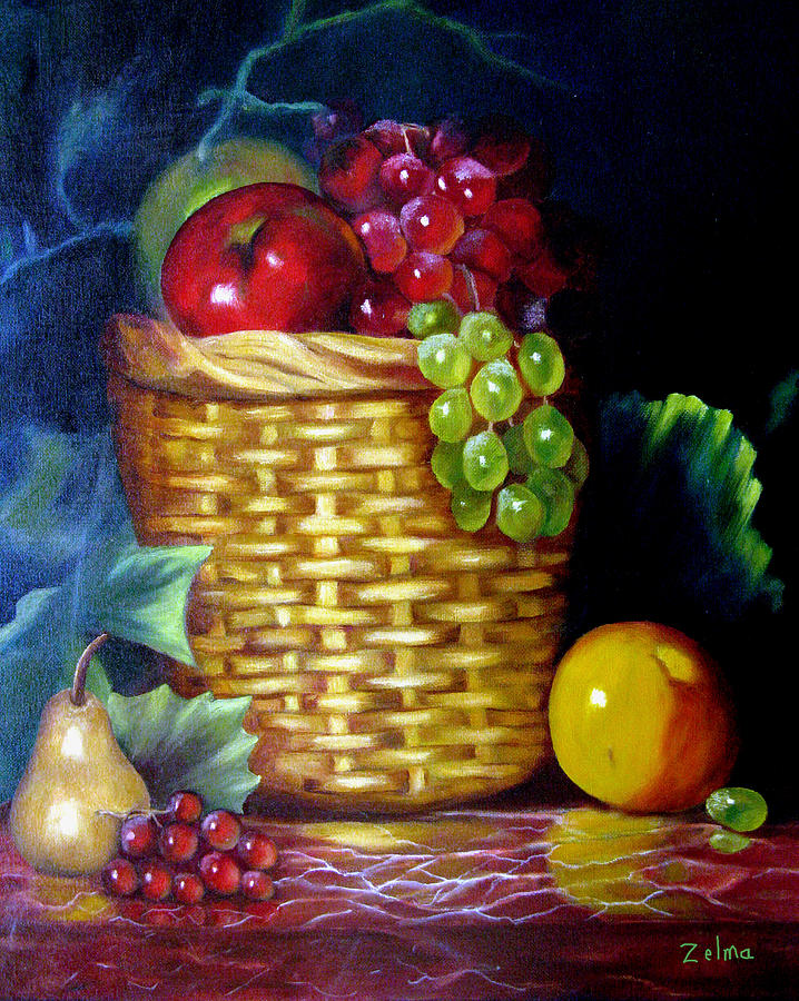 Grape Painting - Gods Bounty #1 by Zelma Hensel