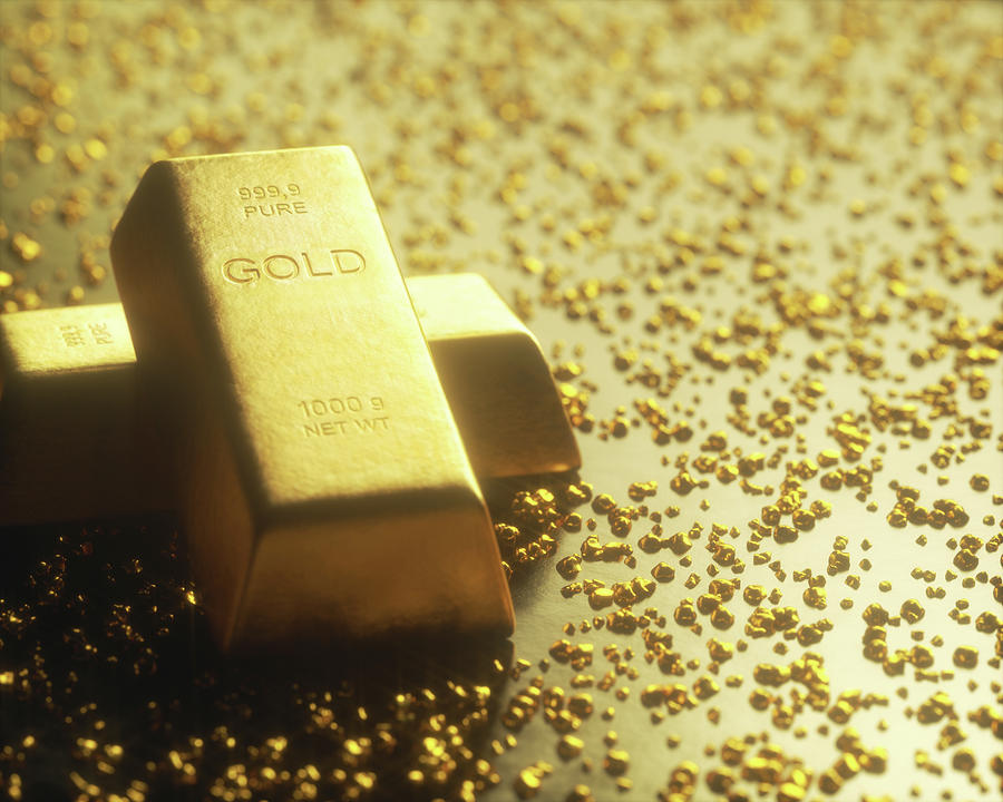 Gold Bars And Nuggets #1 Photograph by Ktsdesign/science Photo Library