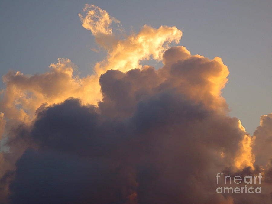 Golden Clouds at Sunset. #1 Photograph by Robert Birkenes