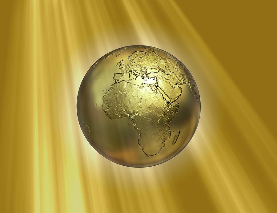 Golden Earth Photograph by Roger Harris/science Photo Library - Pixels