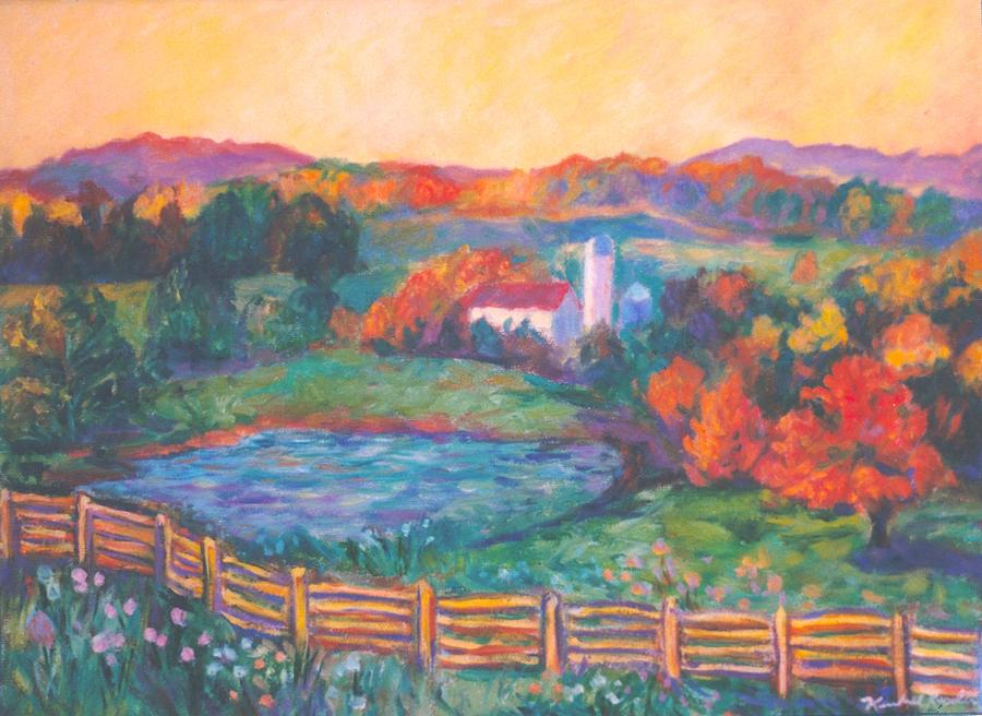 Golden Farm Scene Painting by Kendall Kessler
