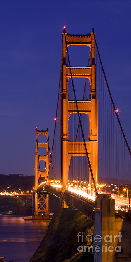 Golden Gate Bridge Photograph - Golden Gate Bridge at Night #1 by B Christopher