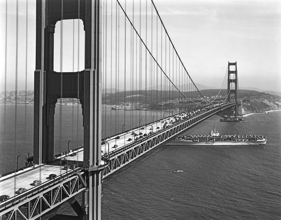Golden Gate Bridge Photograph - Golden Gate Bridge Opening #1 by Underwood Archives