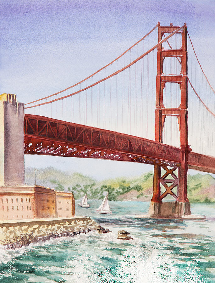 San Francisco Painting - Golden Gate Bridge San Francisco #4 by Irina Sztukowski