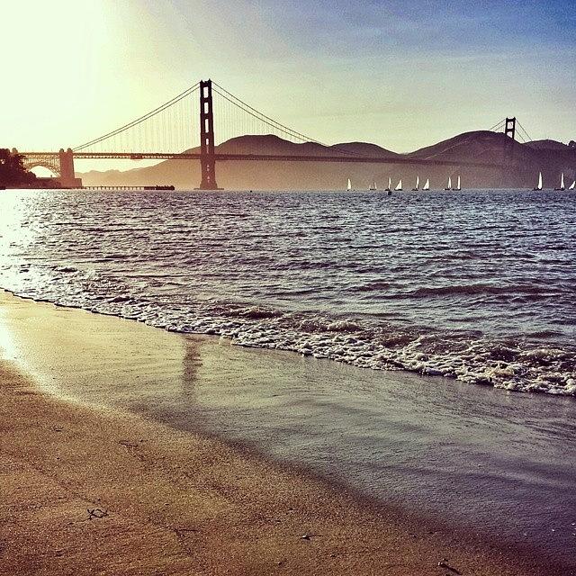 Sanfrancisco Photograph - Golden Gate Golden Sun #1 by Casey Asher