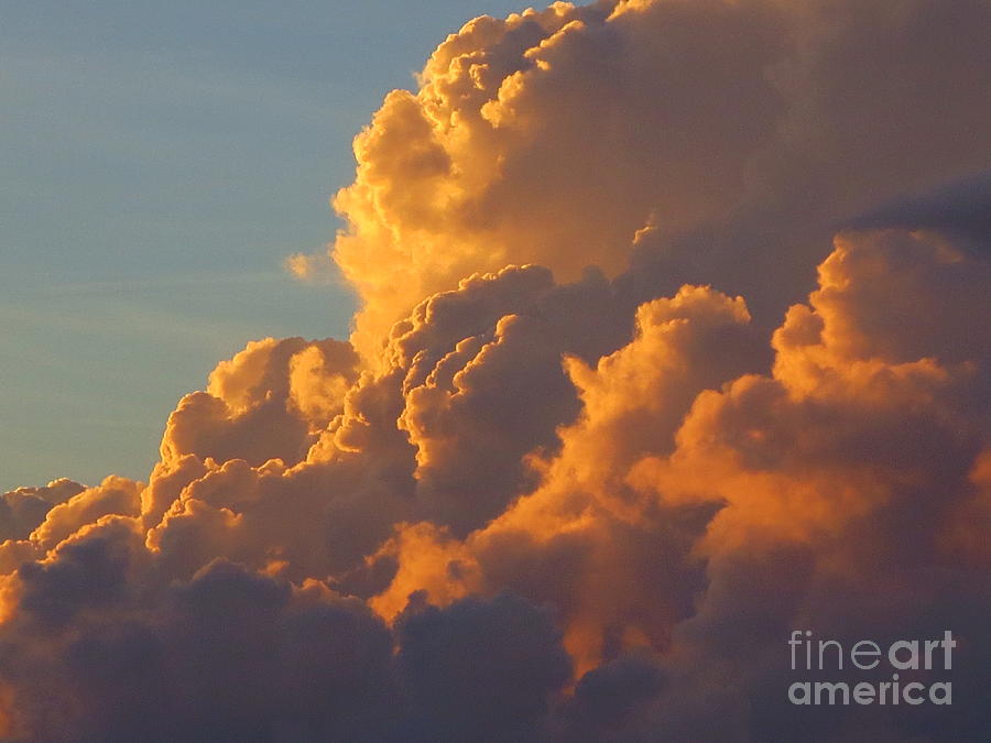 Golden Sunset Clouds. #1 Photograph by Robert Birkenes