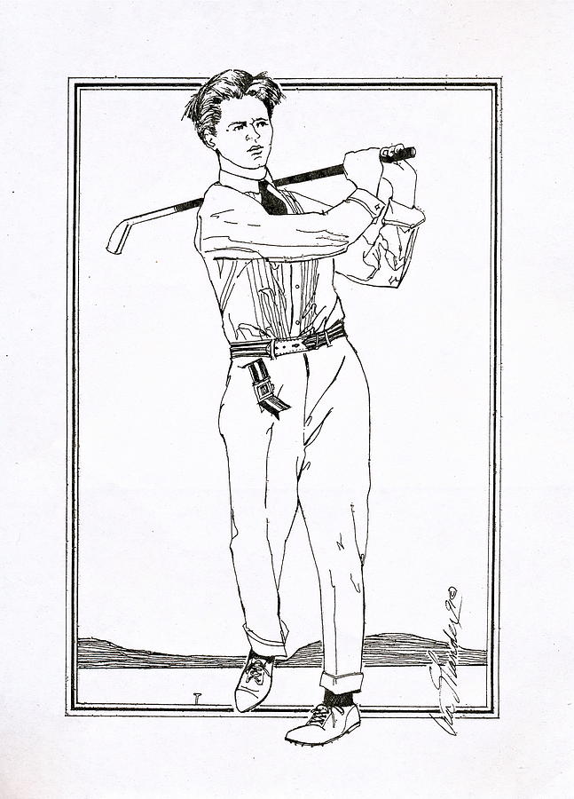 Golfer 1915 Drawing by Ira Shander