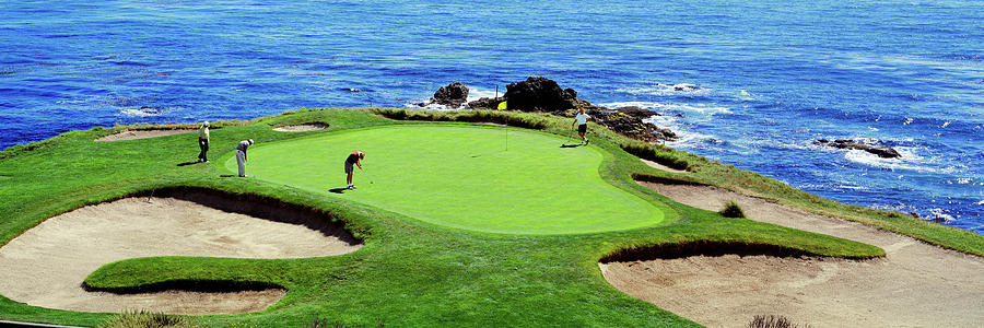 Golfers Pebble Beach, California, Usa #1 Photograph by Panoramic Images