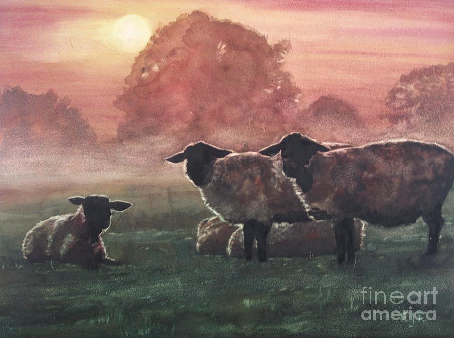Sheep Painting - Good Morning by Elizabeth Carr