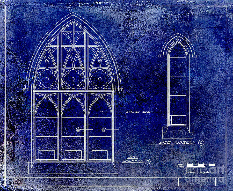 Gothic Window Detail #1 Drawing by Jon Neidert
