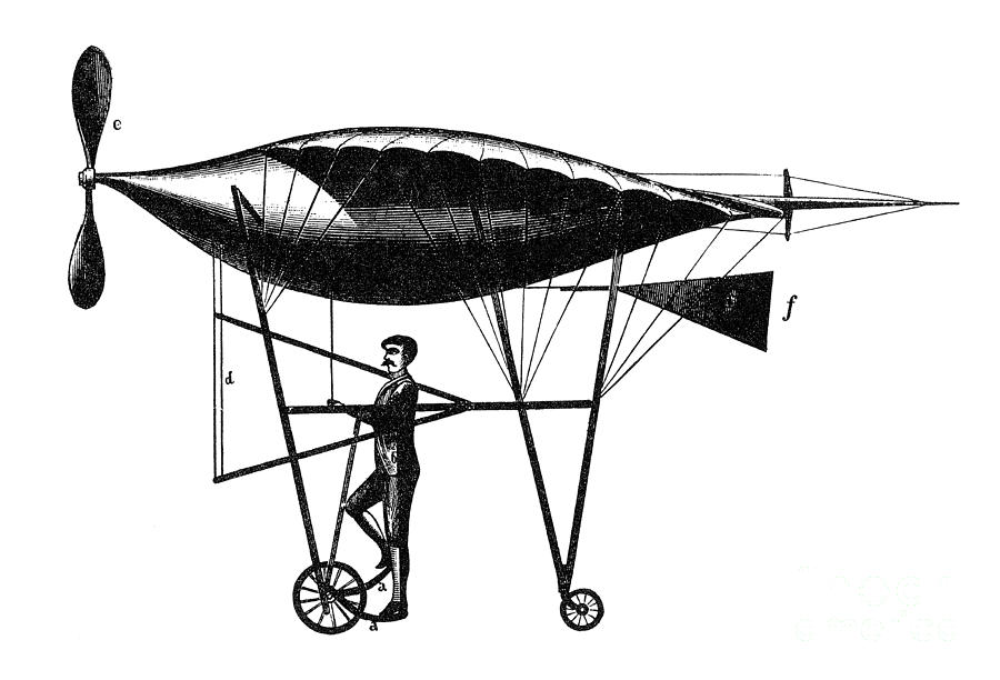 Goupils Flying Machine, 1883 #1 Photograph by Science Source