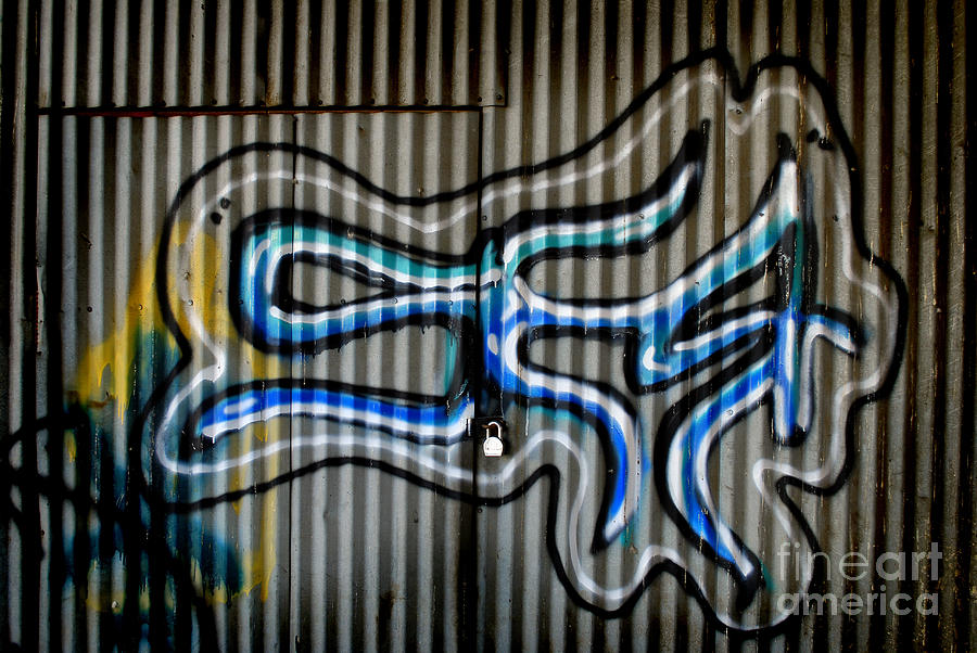 Graffiti on Metal Wall #1 Photograph by Lane Erickson