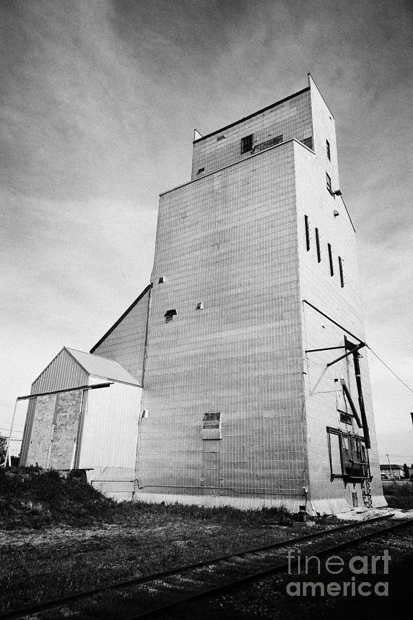 Grain Elevator And Old Train Track Landmark Leader Saskatchewan Canada 