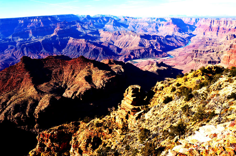Grand Canyon National Park Digital Art - Grand Canyon Eastern Sunset View Vivid #1 by Shawn OBrien
