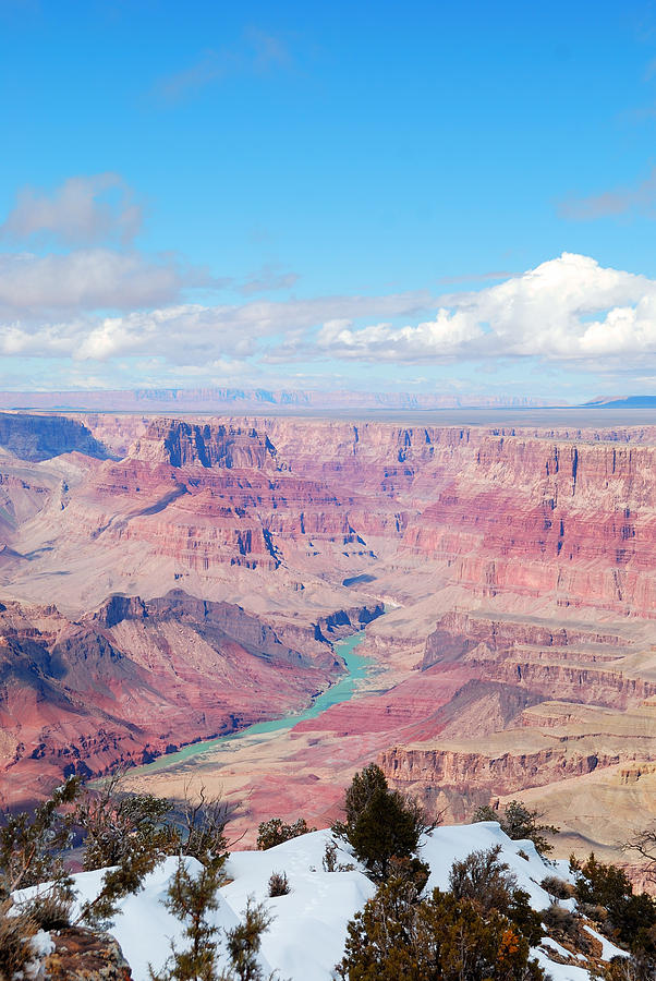 Grand Canyon panorama view in winter with snow #1 Photograph by Songquan Deng