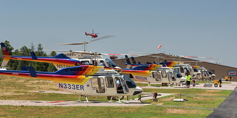 Grand Canyon Sightseeing Helicopters #1 Photograph by Jim West/science Photo Library