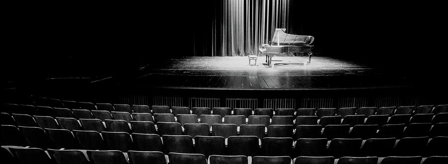 Grand Piano On A Concert Hall Stage #1 Photograph by Panoramic Images