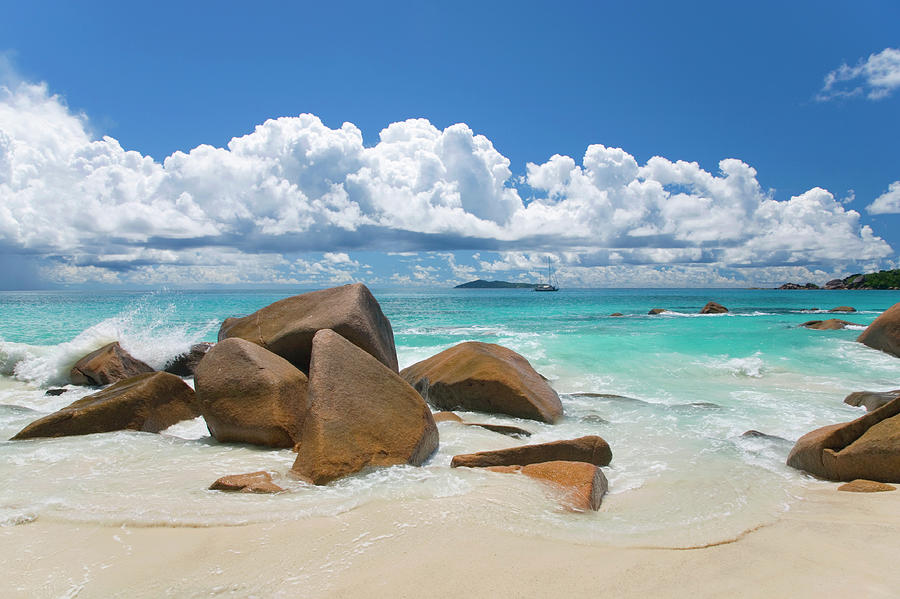 Granite Boulders On The Shore At Anse #1 Photograph by David C Tomlinson