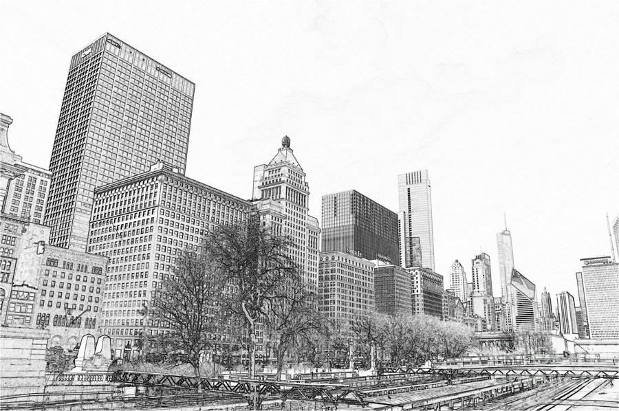Grant Park Chicago #2 Drawing by Dejan Jovanovic