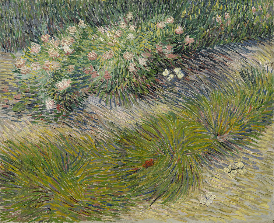 Grass And Butterflies #1 Painting by Vincent Van Gogh