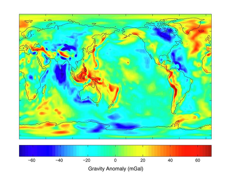 Gravity Map Of Earth #1 Photograph by Nasa/jpl/university Of Texas Center For Space Research
