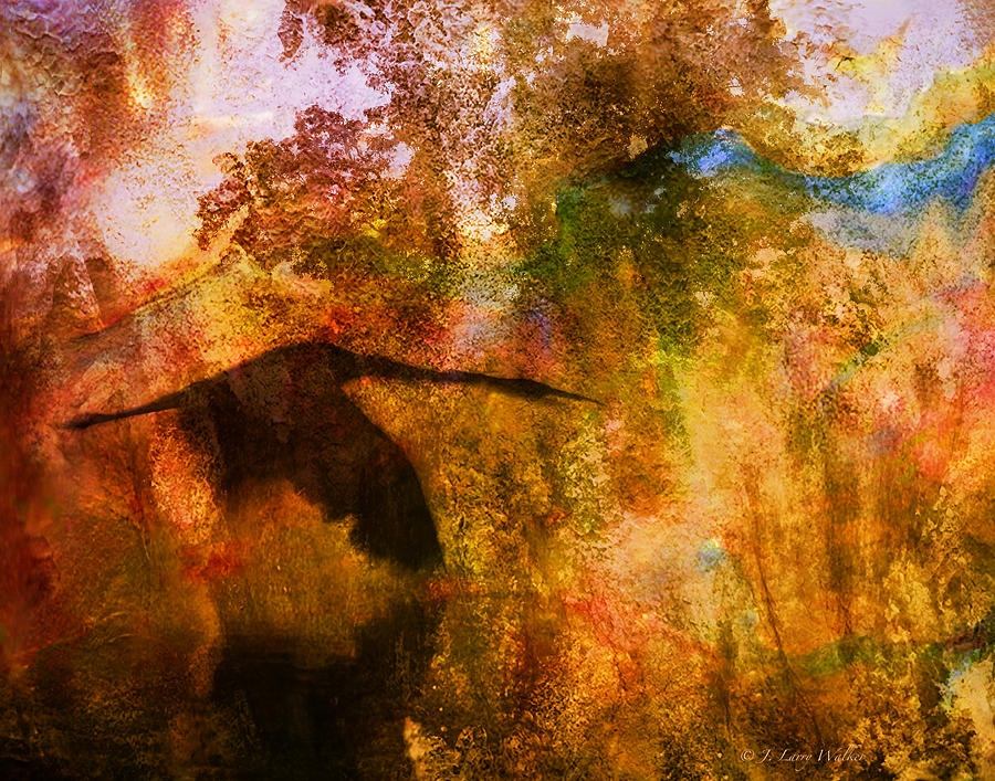 Great Blue Heron Abstract #1 Digital Art by J Larry Walker