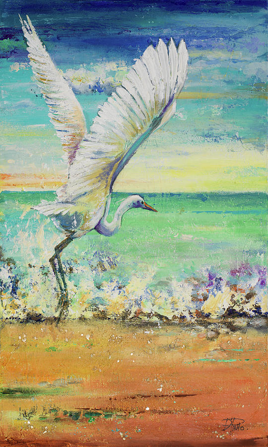 Egret Painting - Great Egret I #1 by Patricia Pinto