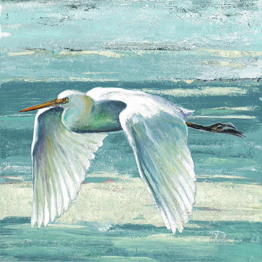 Bird Painting - Great Egret II #1 by Patricia Pinto