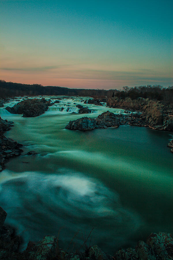 Nature Photograph - Great Falls at Dusk #1 by Tony Delsignore