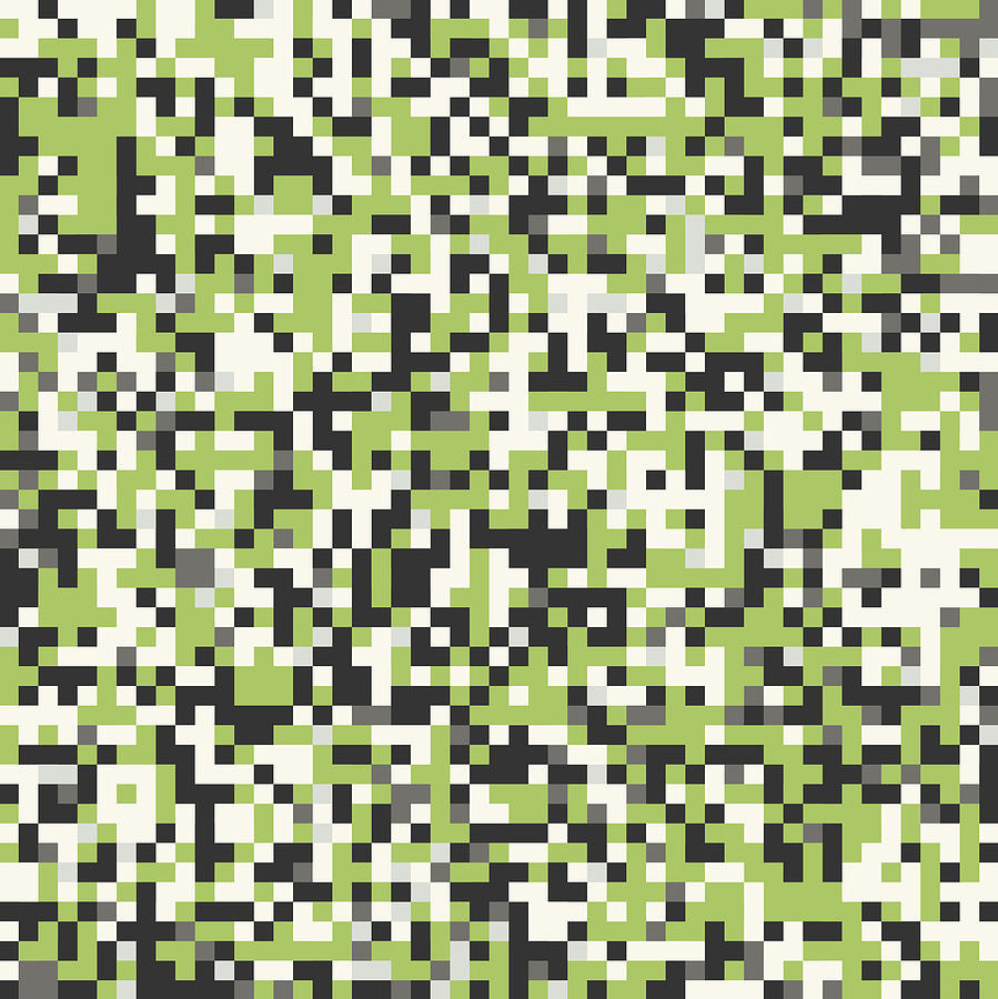 Abstract Digital Art - Green Pixel Art #1 by Mike Taylor