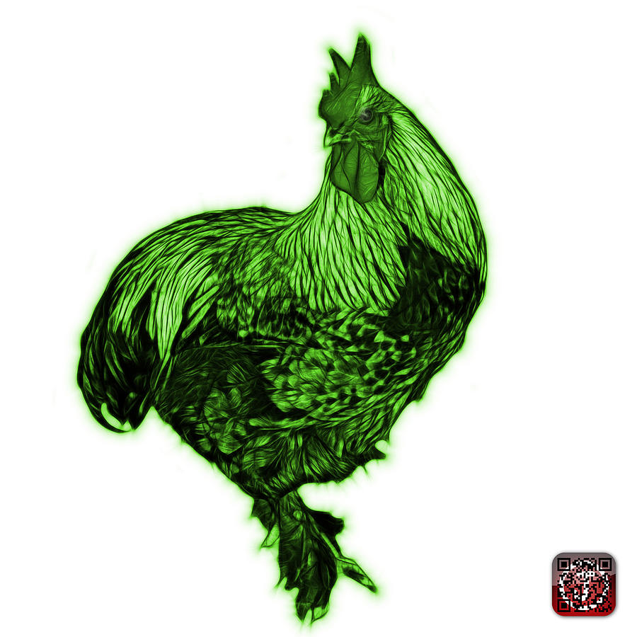 Green Rooster - 3166 FS #1 Painting by James Ahn