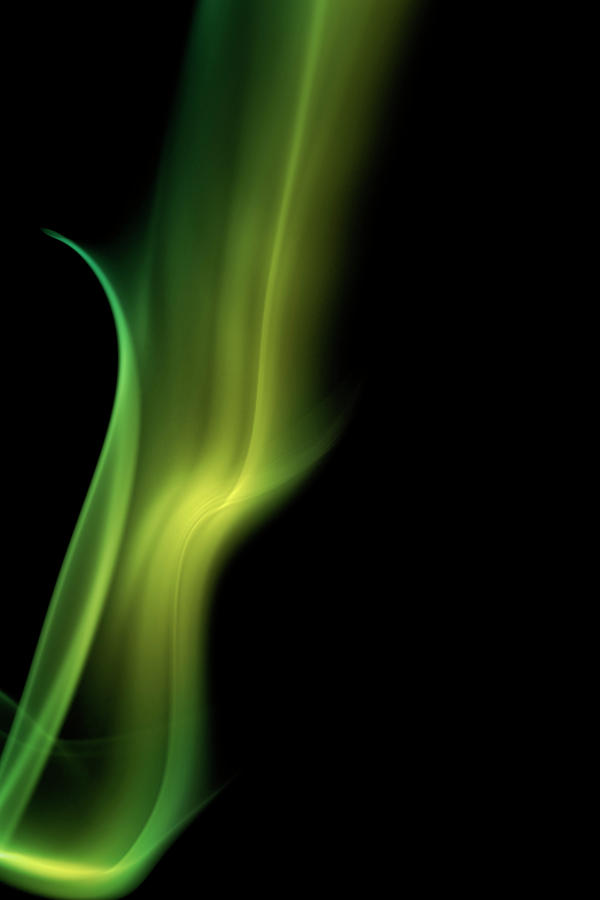 Green Smoke On A Black Background #1 Photograph by Gm Stock Films