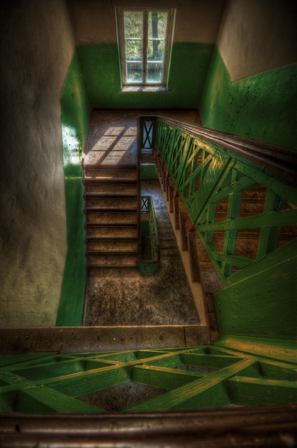 Green stairs #1 Digital Art by Nathan Wright