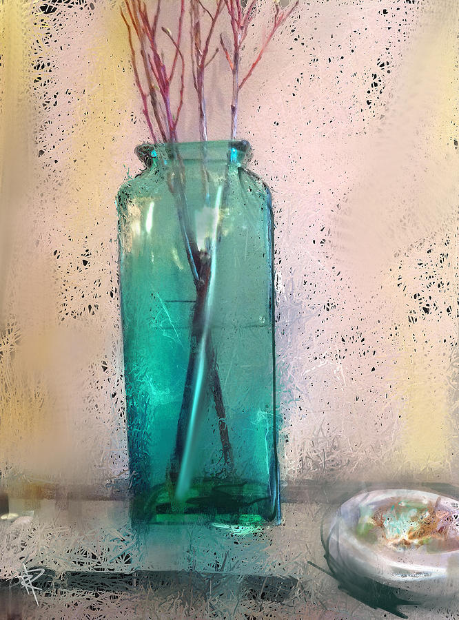 Green Vase #1 Mixed Media by Russell Pierce