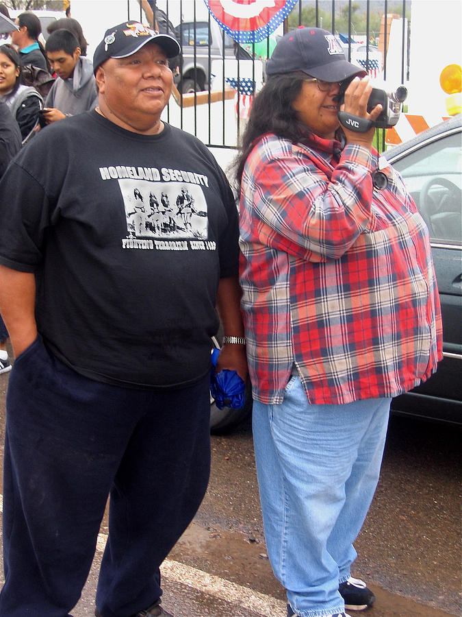 Grossly Overweight Pima Native Americans Watching Parade Sacaton Arizona 2005 #1 Photograph by David Lee Guss