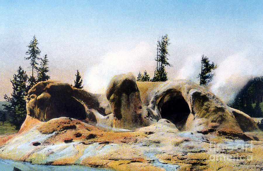 Grotto Geyser Yellowstone Np Photograph by NPS Photo Frank J Haynes