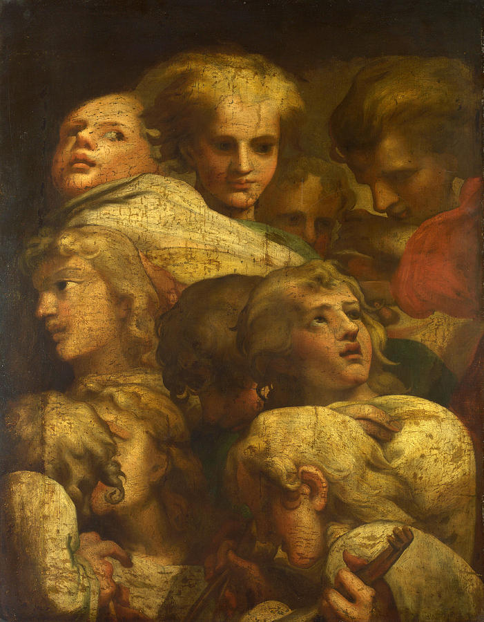 Group of Heads #1 Painting by After Correggio