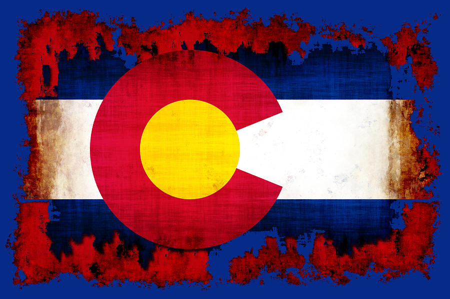 Grunge Style Colorado Flag #1 Digital Art by David G Paul
