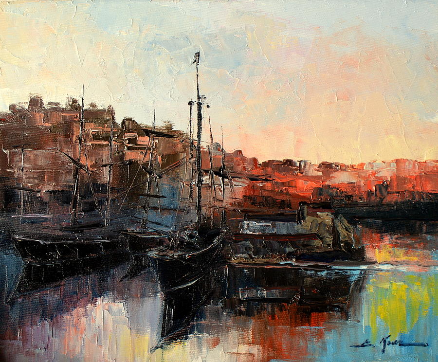 Guernsey Harbour #1 Painting by Luke Karcz