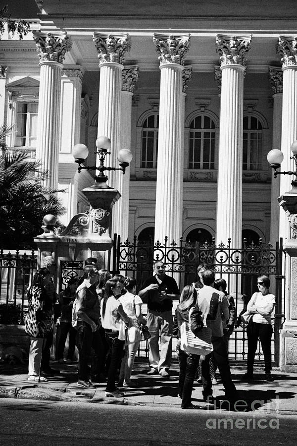 Landmark Photograph - guided tour group outside the former national congress building Santiago Chile #1 by Joe Fox