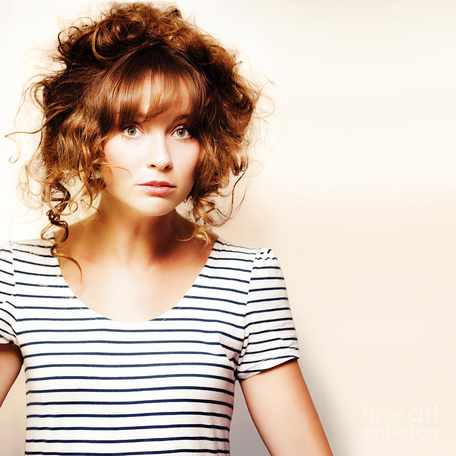 Hairdressing Woman With Knotty Hair Style Photograph by Photography