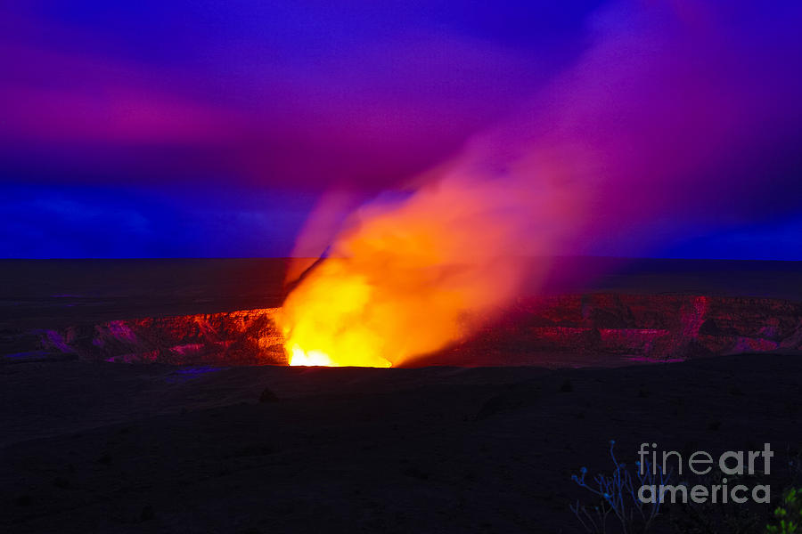 Hawaii Volcanoes National Park Photograph - Halemaumau Crater, Hawaii #1 by Douglas Peebles
