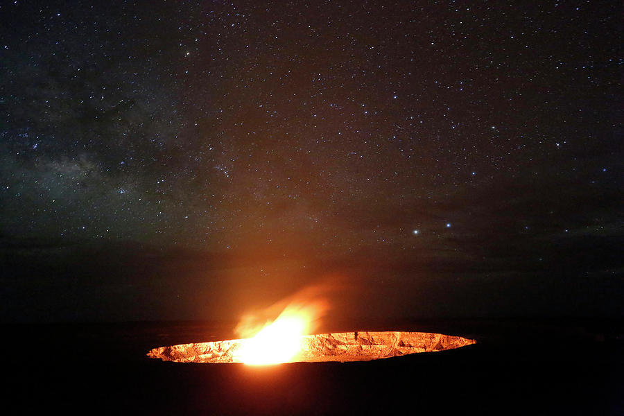 Halemaumau Volcanism At Night Photograph by Michael Szoenyi