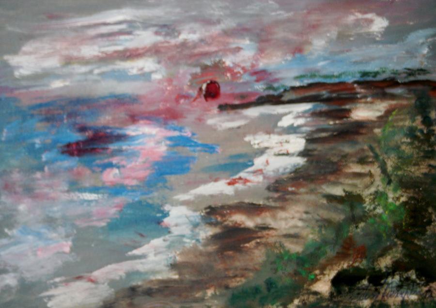 Half Moon Bay- Premium #1 Painting by Edward Wolverton