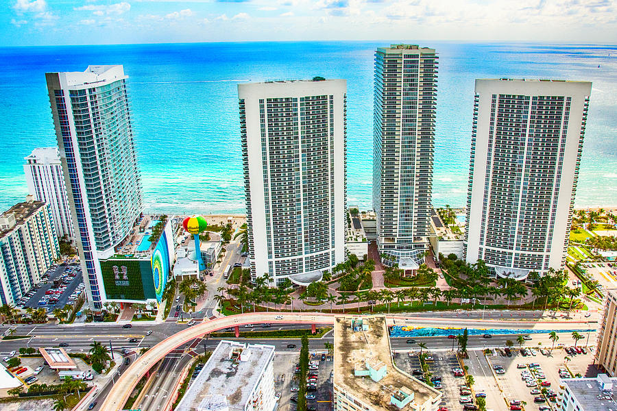 Hallandale Beach Florida Aerial #1 Photograph by Art Wager